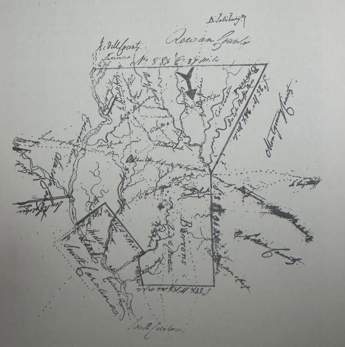 1800s map of Mecklenburg County