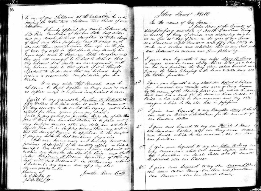 John Knox's will and testament, page one