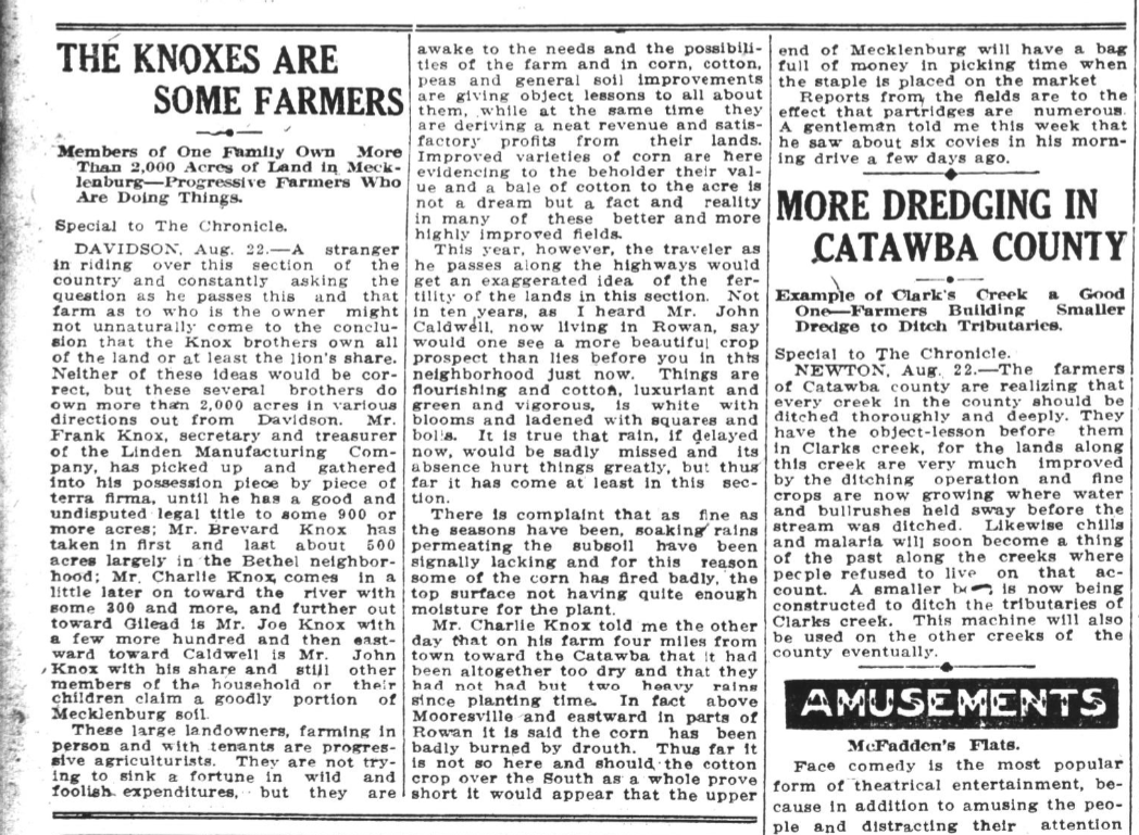 Newspaper article, The Knoxes Are Some Farmers