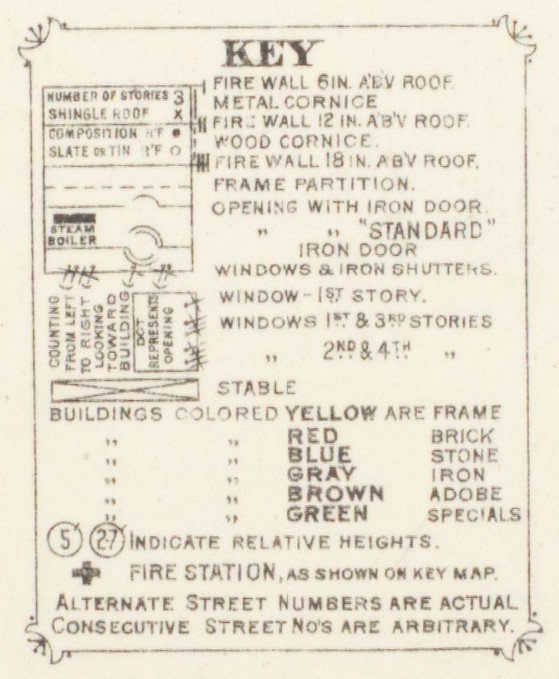 Key for the Sanborn Fire Insurance Map