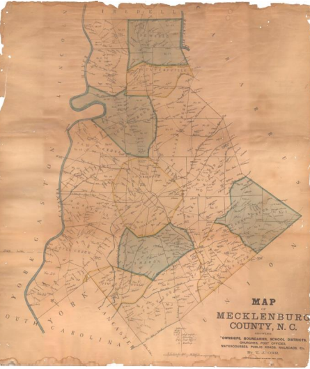 Thomas Orr's 1888 map of Mecklenburg County