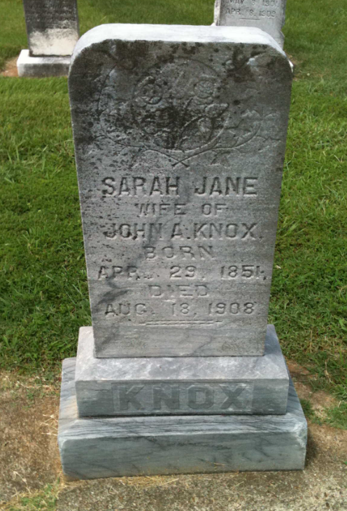 Sarah Jane Blythe Knox gravestone